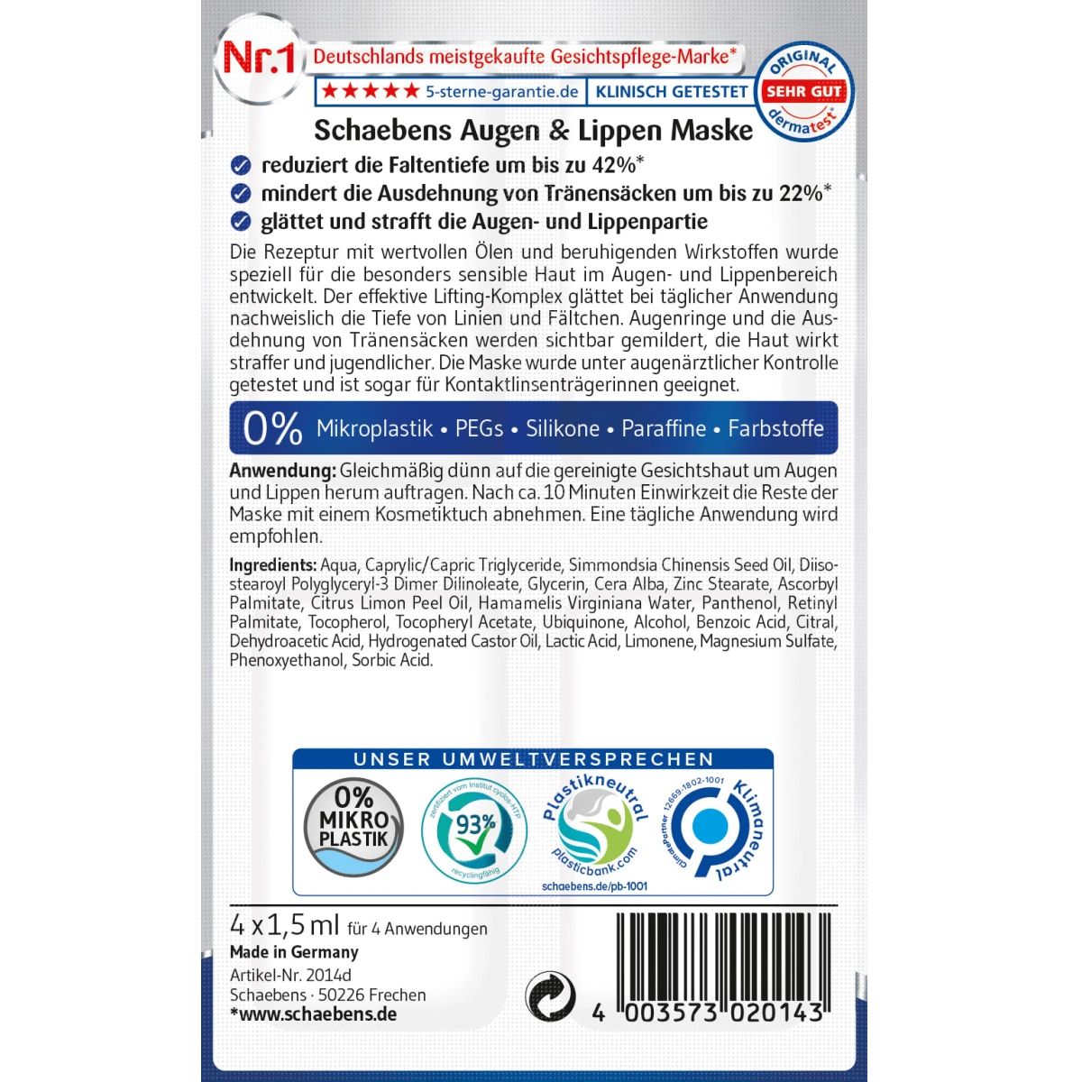 Schaebens - Masque yeux & lèvres