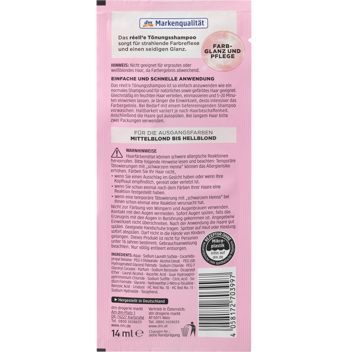 réell'e - Shampooing colorant 8.03 Bourbon