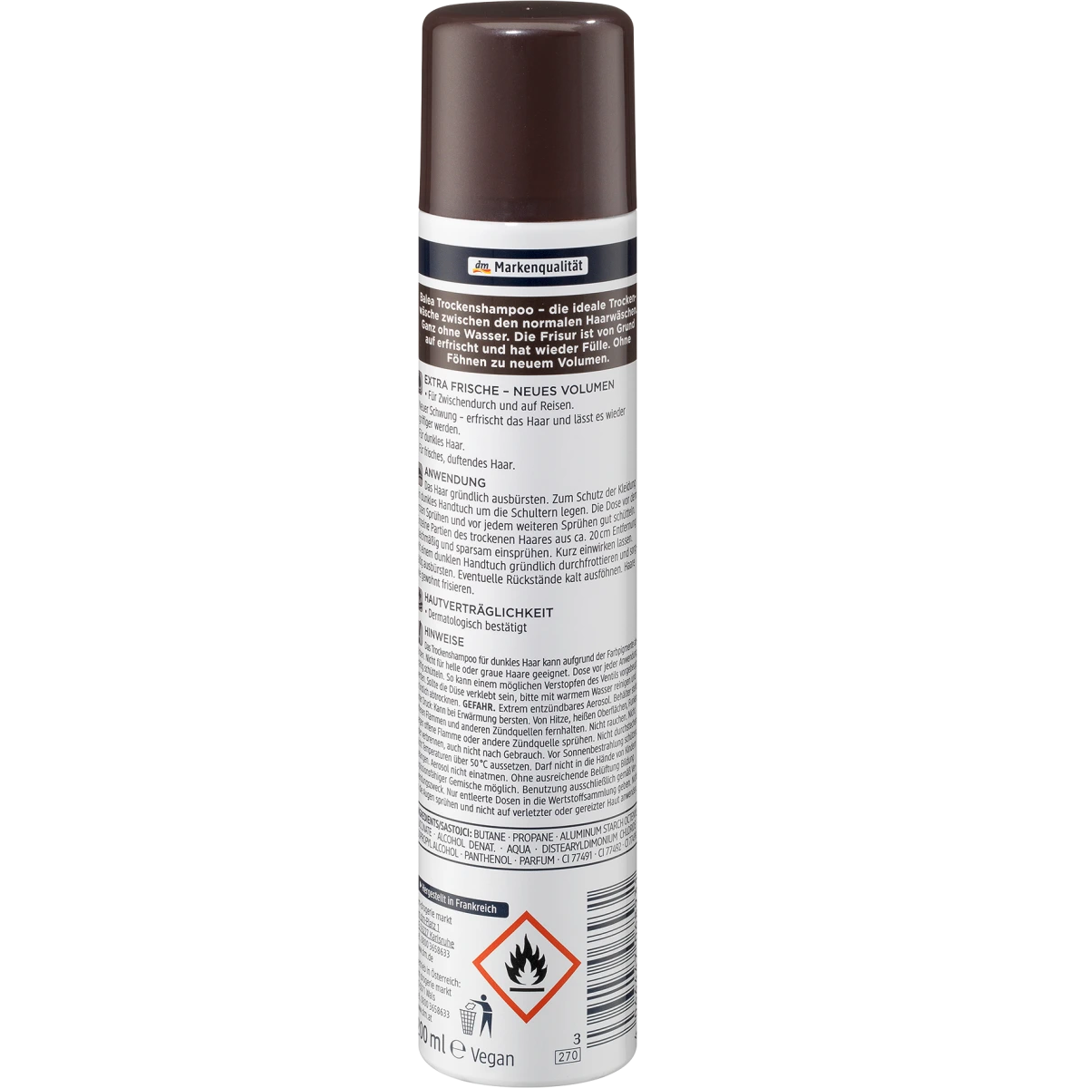 Balea - Shampooing sec pour cheveux foncés