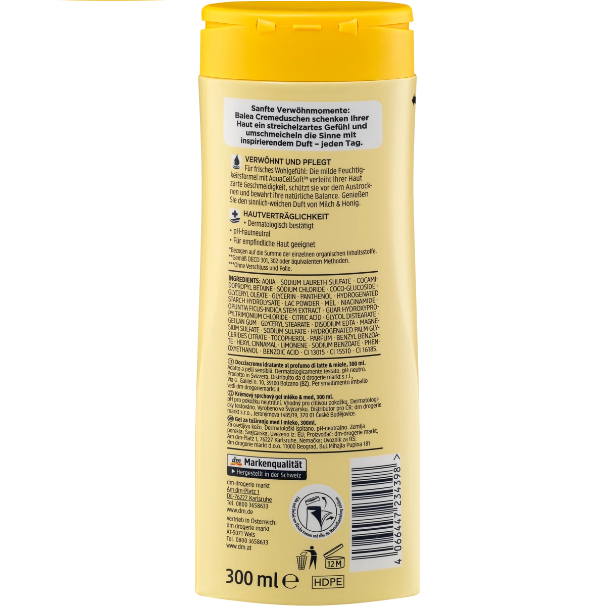 Balea - Gel douche Lait & Miel