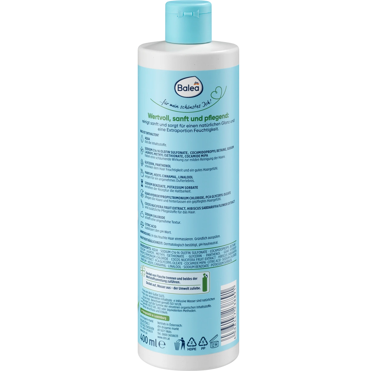 Balea - Shampooing Natural Beauty lait de coco