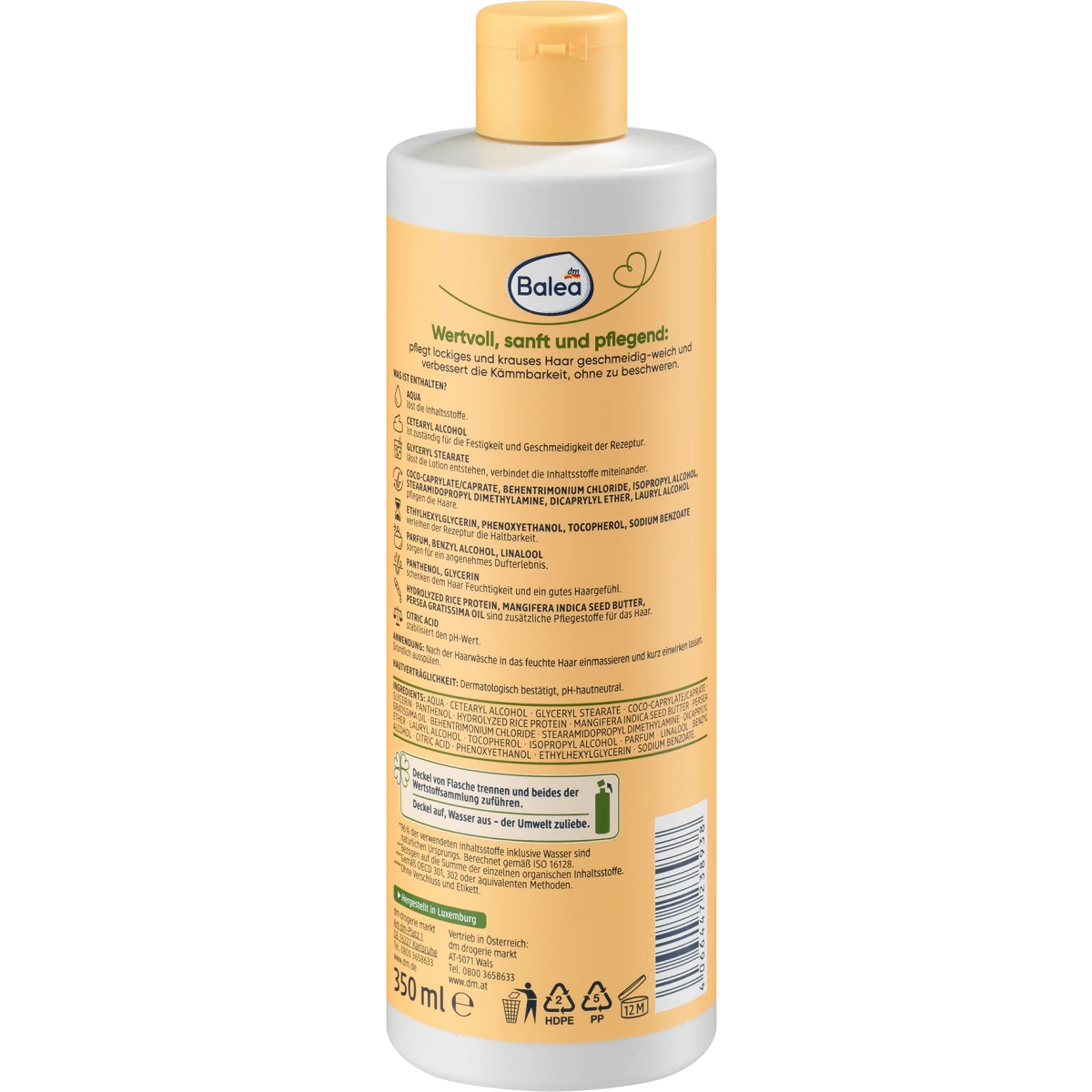 Balea - Démêleur Natural Beauty Huile d'avocat bio