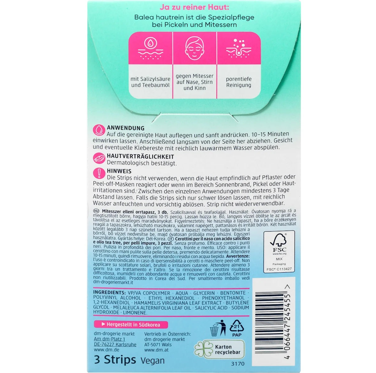 Balea - Nosestrips anti-comédons