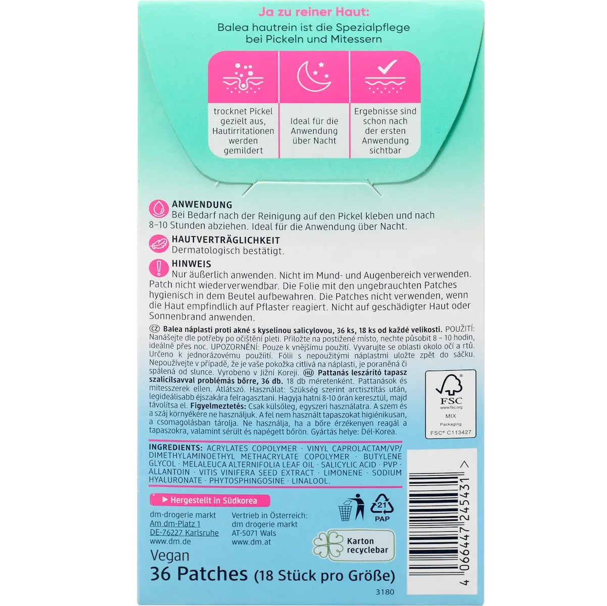 Balea - Patchs anti-boutons