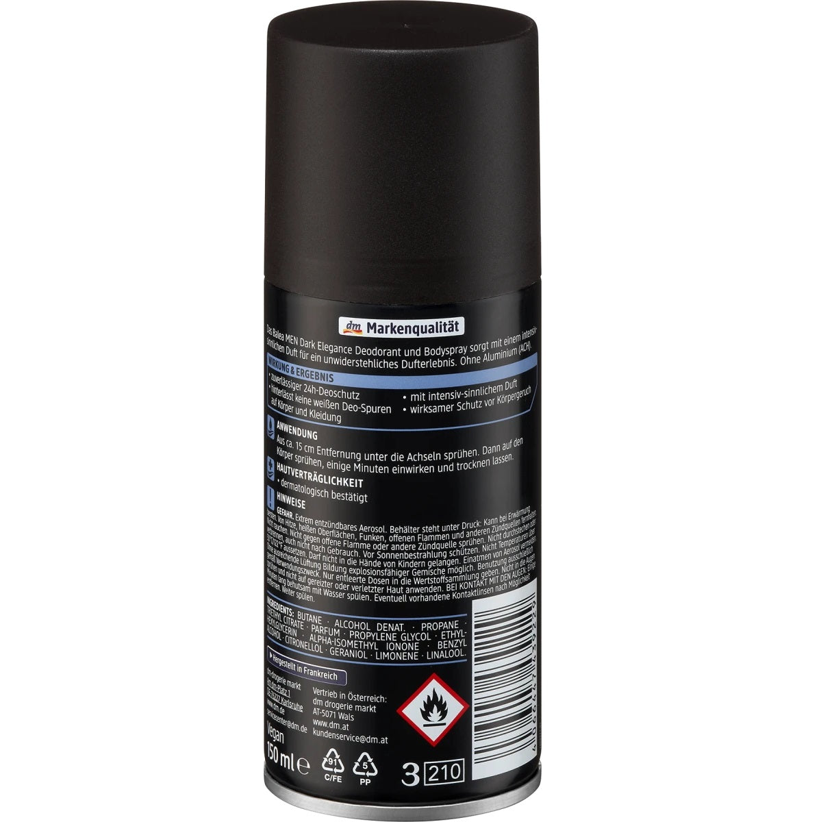 بخاخ جسم مزيل العرق دارك إليجانس، 150 مل