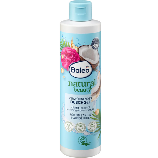 Douche Natural Beauty Extrait de pivoine & huile de coco bio, 250 ml