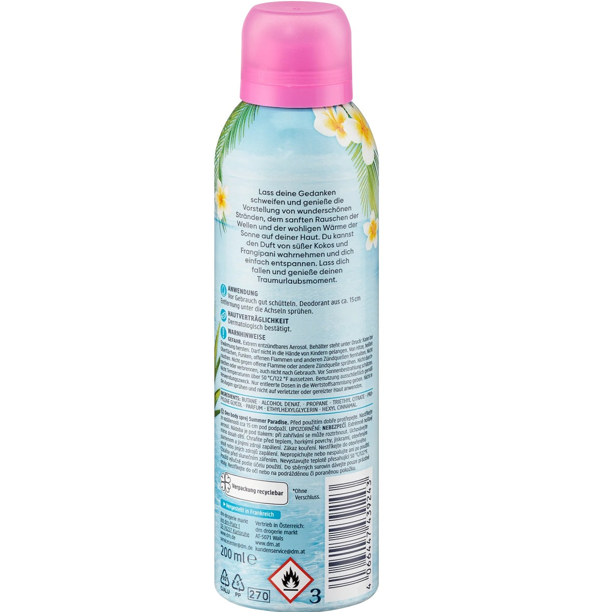 Déodorant en spray Summer Paradise, 200 ml